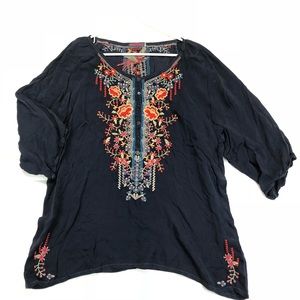Johnny was embroidered tunic top SZ XXL